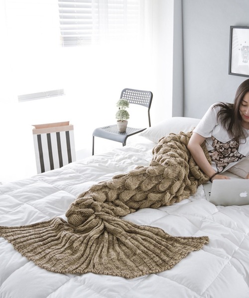 ☆marumamemomo☆ハンドメイド　ブランケット☆2セット セール】あったかい☆脚を温めてくれる☆マーメイドブランケット