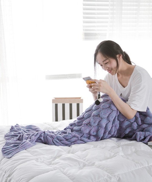 aimoha（アイモハ）の「あったかい☆脚を温めてくれる☆マーメイドブランケット（ブランケット・レディース・ライトグレー/チョコ/グリーン/ブルー/パープル/ピンク・FREE）」の17枚目の写真