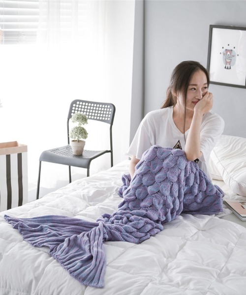 aimoha（アイモハ）の「あったかい☆脚を温めてくれる☆マーメイドブランケット（ブランケット・レディース・ライトグレー/チョコ/グリーン/ブルー/パープル/ピンク・FREE）」の14枚目の写真