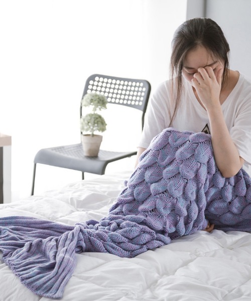 aimoha（アイモハ）の「あったかい☆脚を温めてくれる☆マーメイドブランケット（ブランケット・レディース・ライトグレー/チョコ/グリーン/ブルー/パープル/ピンク・FREE）」の15枚目の写真