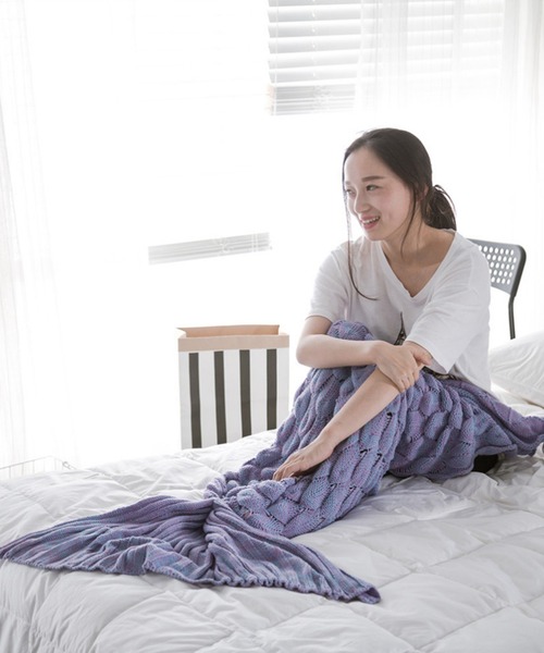 aimoha（アイモハ）の「あったかい☆脚を温めてくれる☆マーメイドブランケット（ブランケット・レディース・ライトグレー/チョコ/グリーン/ブルー/パープル/ピンク・FREE）」の16枚目の写真