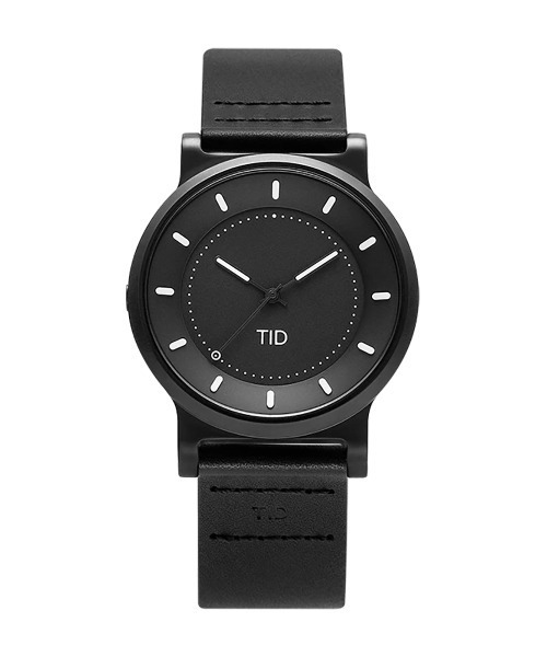 TID　Watches　（ティッド　ウォッチ　）の「「TID Watches ティッドウォッチズ」No.4 レザーバンド 40mm（アナログ腕時計・メンズ・ブラック×ブラック/ブラック系・FREE）」の2枚目の写真