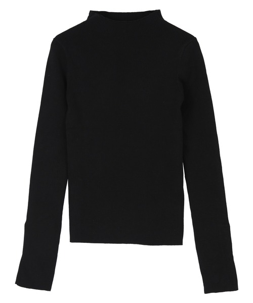 titivate Ribbed High Neck Knit Black