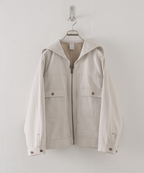 CASPER JOHN（キャスパージョン）の「【UPCYCLED TEXTILE】 Sailor zip blouson/セーラージップブルゾン（ブルゾン・メンズ・ホワイト/ネイビー・SMALL/MEDIUM/LARGE）」の16枚目の写真