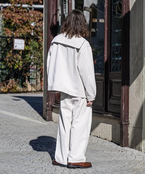 CASPER JOHN（キャスパージョン）の「【UPCYCLED TEXTILE】 Sailor zip blouson/セーラージップブルゾン（ブルゾン・メンズ・ホワイト/ネイビー・SMALL/MEDIUM/LARGE）」の5枚目の写真