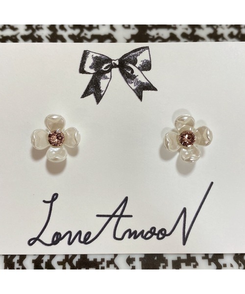 tone（トーン）の「【LoveAmooN】 perl flower vintagerose(MA)（ピアス（両耳用）・レディース・シルバー・FREE）」の3枚目の写真