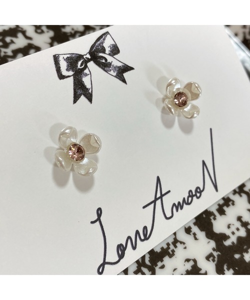 tone（トーン）の「【LoveAmooN】 perl flower vintagerose(MA)（ピアス（両耳用）・レディース・シルバー・FREE）」の4枚目の写真