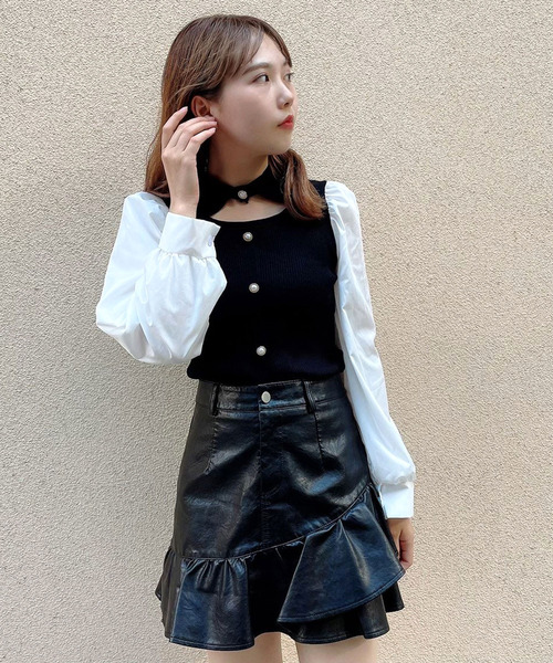 Crea titty&Co. PETIT(クレアティティーアンドコープチ)の「【Crea titty&Co.PETIT】デコルテオープントップスⅡ(Tシャツ/カットソー・レディース・マルチ/ブラック・FREE)」の8枚目の写真
