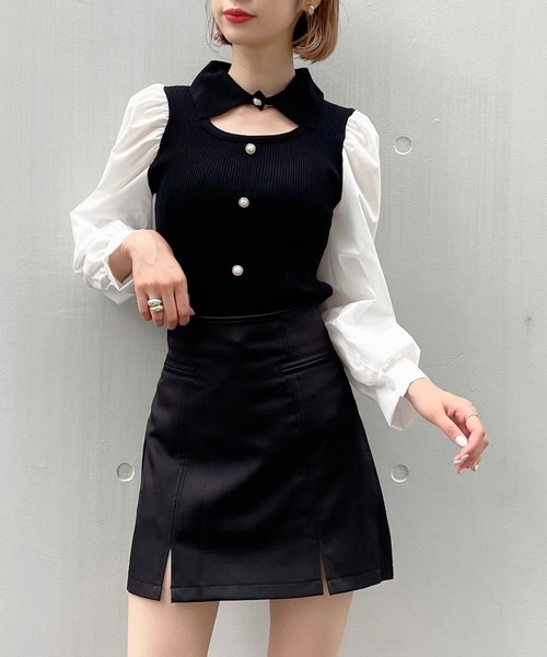 Crea titty&Co. PETIT(クレアティティーアンドコープチ)の「【Crea titty&Co.PETIT】デコルテオープントップスⅡ(Tシャツ/カットソー・レディース・マルチ/ブラック・FREE)」の10枚目の写真