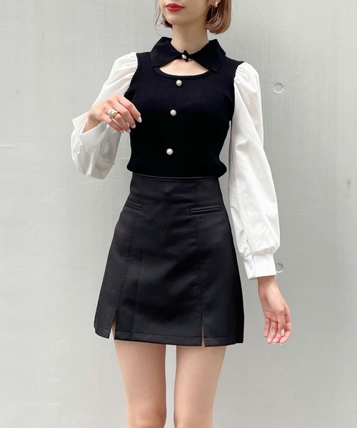 Crea titty&Co. PETIT(クレアティティーアンドコープチ)の「【Crea titty&Co.PETIT】デコルテオープントップスⅡ(Tシャツ/カットソー・レディース・マルチ/ブラック・FREE)」の11枚目の写真