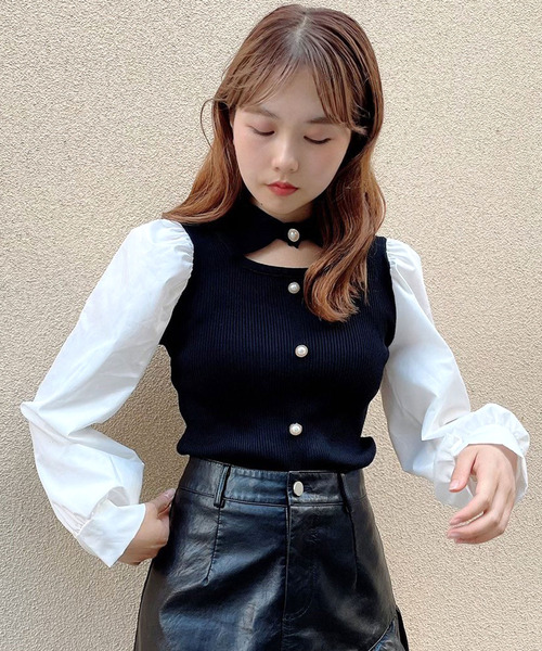 Crea titty&Co. PETIT(クレアティティーアンドコープチ)の「【Crea titty&Co.PETIT】デコルテオープントップスⅡ(Tシャツ/カットソー・レディース・マルチ/ブラック・FREE)」の12枚目の写真