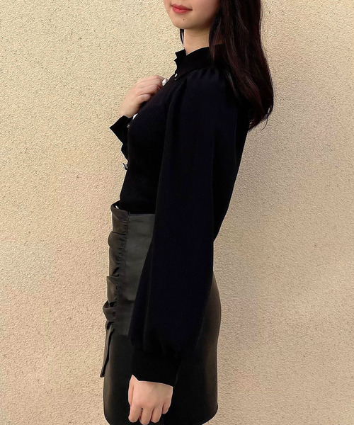 Crea titty&Co. PETIT(クレアティティーアンドコープチ)の「【Crea titty&Co.PETIT】デコルテオープントップスⅡ(Tシャツ/カットソー・レディース・マルチ/ブラック・FREE)」の14枚目の写真