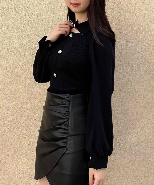 Crea titty&Co. PETIT(クレアティティーアンドコープチ)の「【Crea titty&Co.PETIT】デコルテオープントップスⅡ(Tシャツ/カットソー・レディース・マルチ/ブラック・FREE)」の15枚目の写真