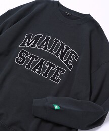 FREAK'S STORE | WEB限定 ビッグシルエット 刺繍カレッジロゴ クルーネックスウェット/MAINE(スウェット)