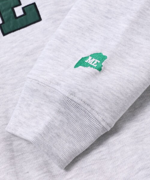 FREAK'S STORE（フリークスストア）の「WEB限定 ビッグシルエット 刺繍カレッジロゴ クルーネックスウェット/MAINE（スウェット・メンズ・チャコールグレー/グレー/ダークグリーン/ブラウン・LARGE/MEDIUM/SMALL）」の8枚目の写真