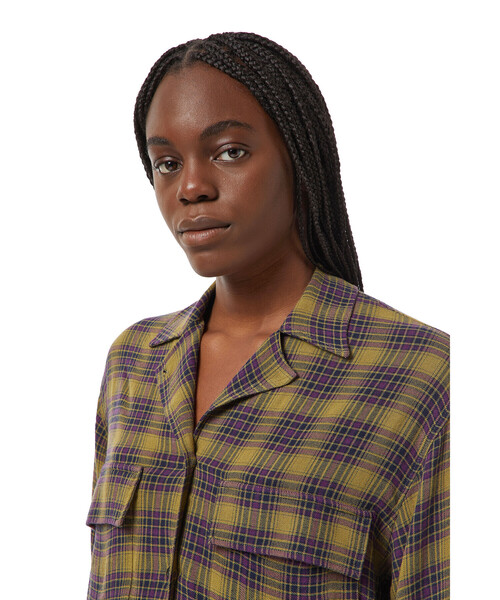 DIESEL（ディーゼル）の「レディース チェックシャツ ショート丈 オープンカラー（シャツ/ブラウス・レディース・エンジ/イエロー・SMALL/MEDIUM/X-SMALL/LARGE）」の6枚目の写真