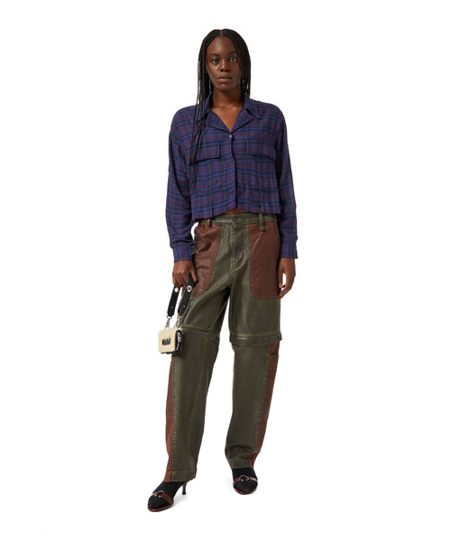 DIESEL（ディーゼル）の「レディース チェックシャツ ショート丈 オープンカラー（シャツ/ブラウス・レディース・エンジ/イエロー・SMALL/MEDIUM/X-SMALL/LARGE）」の10枚目の写真