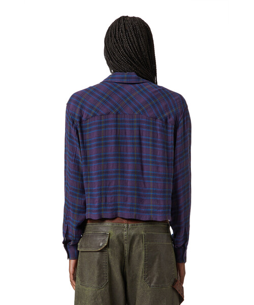 DIESEL（ディーゼル）の「レディース チェックシャツ ショート丈 オープンカラー（シャツ/ブラウス・レディース・エンジ/イエロー・SMALL/MEDIUM/X-SMALL/LARGE）」の17枚目の写真