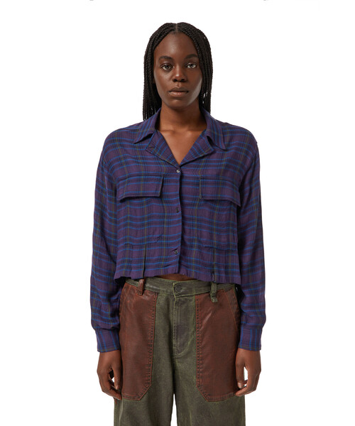 DIESEL（ディーゼル）の「レディース チェックシャツ ショート丈 オープンカラー（シャツ/ブラウス・レディース・エンジ/イエロー・SMALL/MEDIUM/X-SMALL/LARGE）」の21枚目の写真