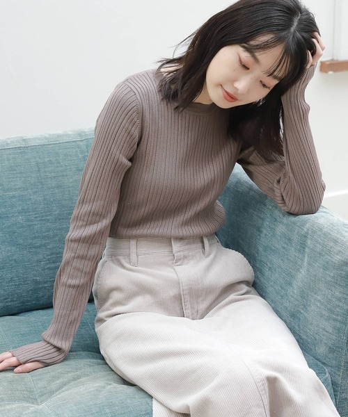 LAKOLE（ラコレ）の「12Gリブクルーネックニット / 958978（ニット/セーター・レディース・セージグリーン/その他9/オリーブ/その他6/アイボリー/テラコッタ/ブラック/ライトパープル・SMALL/MEDIUM）」の6枚目の写真