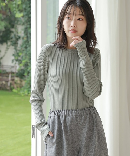 LAKOLE（ラコレ）の「12Gリブクルーネックニット / 958978（ニット/セーター・レディース・セージグリーン/その他9/オリーブ/その他6/アイボリー/テラコッタ/ブラック/ライトパープル・SMALL/MEDIUM）」の16枚目の写真