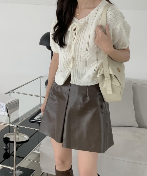 mood for a day（ムードフォーアデイ）の「mana bag / マットレザーショルダーバック（ショルダーバッグ・レディース・ブラック/クリーム・FREE）」の16枚目の写真