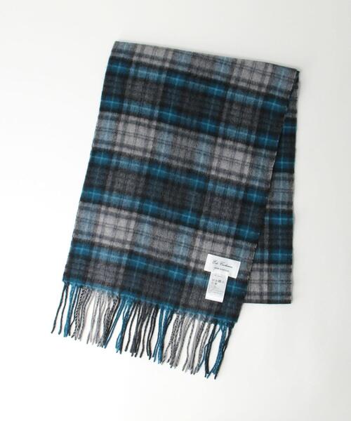 Eds Cashmere(イーディーエスカシミア)の「<Eds Cashmere>カシミヤ チェック マフラー(マフラー・レディース・オフホワイト/マスタード/コバルトブルー・FREE)」の9枚目の写真