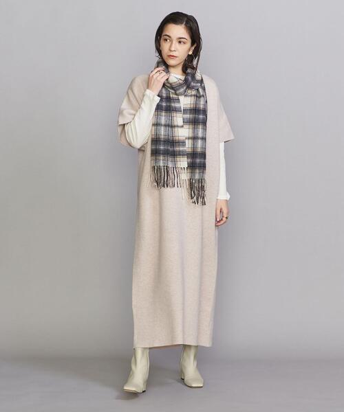 Eds Cashmere(イーディーエスカシミア)の「<Eds Cashmere>カシミヤ チェック マフラー(マフラー・レディース・オフホワイト/マスタード/コバルトブルー・FREE)」の10枚目の写真