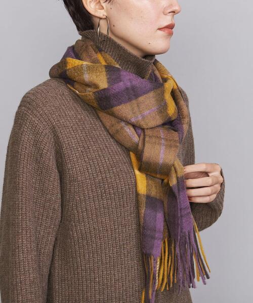 Eds Cashmere(イーディーエスカシミア)の「<Eds Cashmere>カシミヤ チェック マフラー(マフラー・レディース・オフホワイト/マスタード/コバルトブルー・FREE)」の11枚目の写真