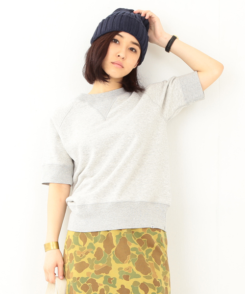 BEAMS BOY（ビームスボーイ）の「 BEAMS BOY / 半袖 ラグランスウェット 15SS（スウェット・レディース・グレー/オレンジ系その他/サックスブルー・ONE SIZE）」の2枚目の写真