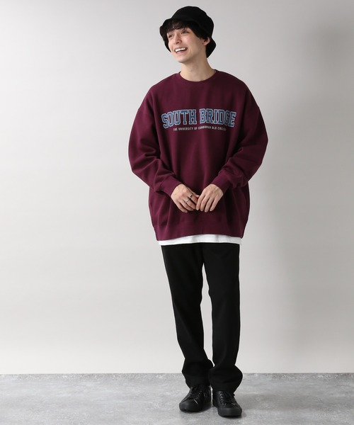 RAGEBLUE（レイジブルー）の「＜SIGNAL SPORTS＞カレッジ裏起毛スウェットクルー/254695（スウェット・メンズ・ホワイト/パープル/ネイビー/グレー/イエロー・MEDIUM/LARGE/X-LARGE）」の18枚目の写真