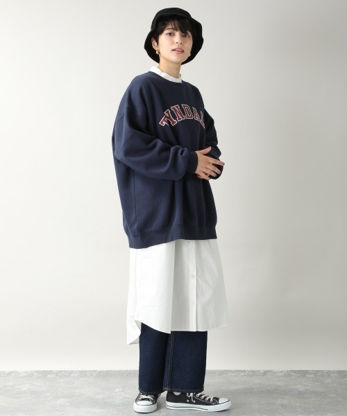 RAGEBLUE（レイジブルー）の「＜SIGNAL SPORTS＞カレッジ裏起毛スウェットクルー/254695（スウェット・メンズ・ホワイト/パープル/ネイビー/グレー/イエロー・MEDIUM/LARGE/X-LARGE）」の10枚目の写真