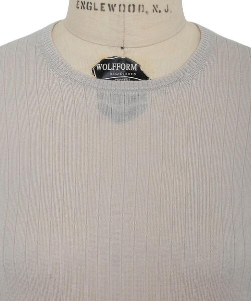 Drawer(ドゥロワー)の「<Drawer(ドゥロワー)> 18Gカシミヤシルクリブクルーネックニット 22SS(ニット/セーター・レディース・ライトグレー/ベージュ・1/2)」の5枚目の写真