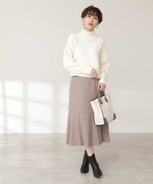 N.（N. Natural Beauty Basic）（エヌエヌナチュラルビューティーベーシック）の「◆ヨコアゼショートニット（ニット/セーター・レディース・オフホワイト/チャコールグレー/ブルー/パープル・MEDIUM）」の10枚目の写真