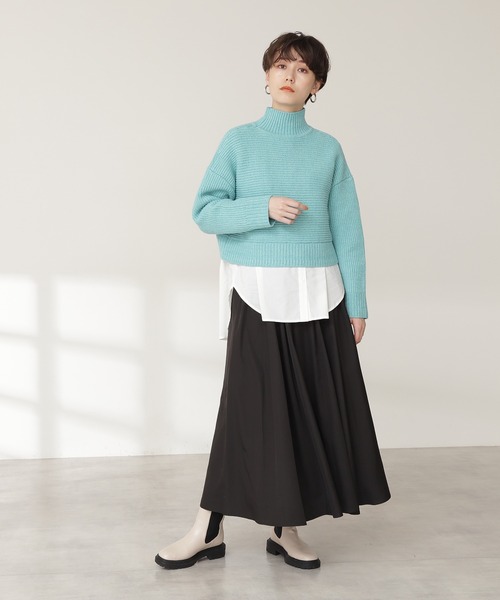 N.（N. Natural Beauty Basic）（エヌエヌナチュラルビューティーベーシック）の「◆ヨコアゼショートニット（ニット/セーター・レディース・オフホワイト/チャコールグレー/ブルー/パープル・MEDIUM）」の14枚目の写真