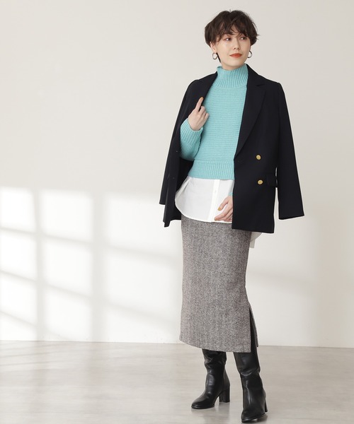 N.（N. Natural Beauty Basic）（エヌエヌナチュラルビューティーベーシック）の「◆ヨコアゼショートニット（ニット/セーター・レディース・オフホワイト/チャコールグレー/ブルー/パープル・MEDIUM）」の16枚目の写真