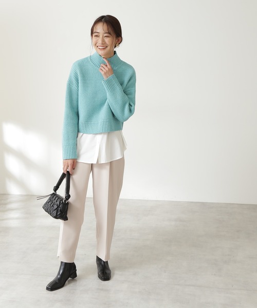 N.（N. Natural Beauty Basic）（エヌエヌナチュラルビューティーベーシック）の「◆ヨコアゼショートニット（ニット/セーター・レディース・オフホワイト/チャコールグレー/ブルー/パープル・MEDIUM）」の20枚目の写真