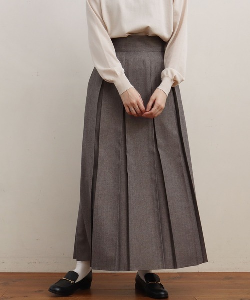 スカート fig London wool mood box pleats skirt fig London（フィグロンドン）の「_wool mood boxpleats SK