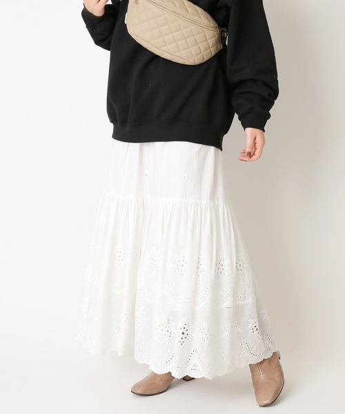 U by SPICK&SPAN(ユーバイスピックアンドスパン)の「≪追加≫カットワークレーススカート3◆(スカート・レディース・ホワイト・36/38)」の22枚目の写真