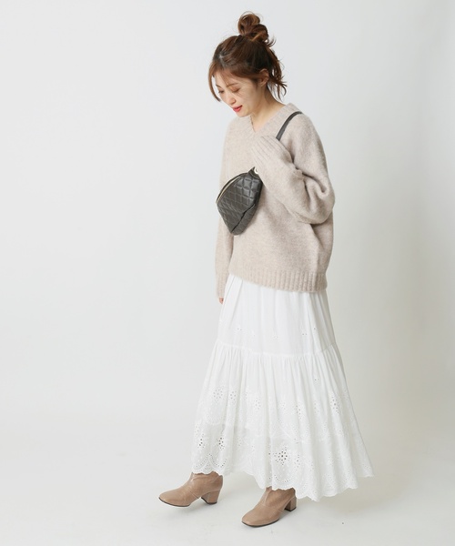 U by SPICK&SPAN(ユーバイスピックアンドスパン)の「≪追加≫カットワークレーススカート3◆(スカート・レディース・ホワイト・36/38)」の12枚目の写真