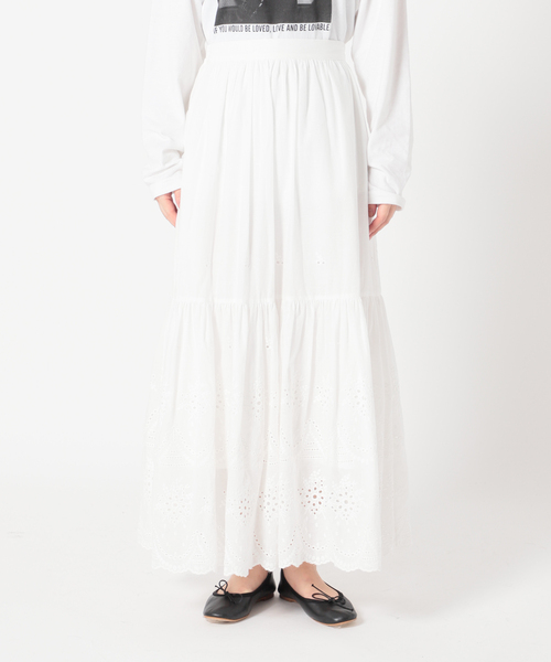 U by SPICK&SPAN(ユーバイスピックアンドスパン)の「≪追加≫カットワークレーススカート3◆(スカート・レディース・ホワイト・36/38)」の11枚目の写真