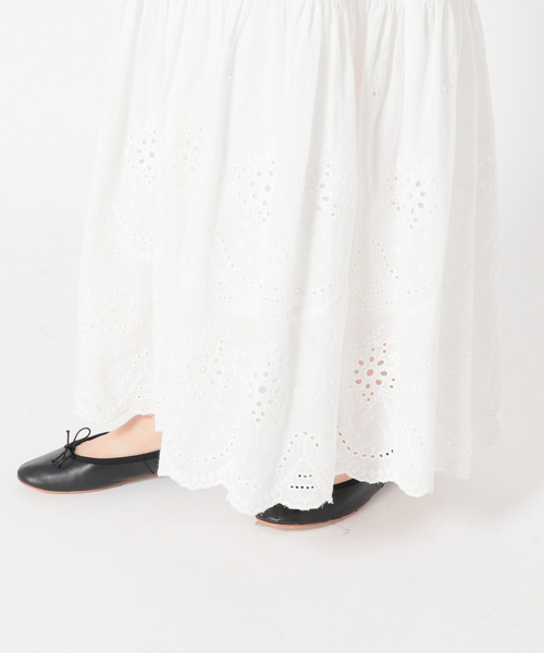 U by SPICK&SPAN(ユーバイスピックアンドスパン)の「≪追加≫カットワークレーススカート3◆(スカート・レディース・ホワイト・36/38)」の5枚目の写真