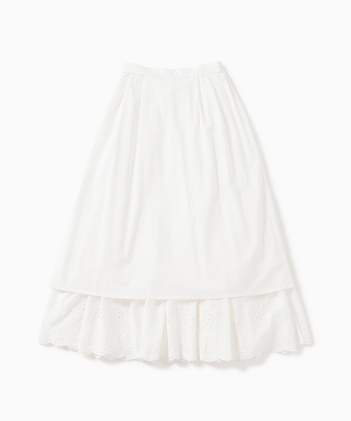 U by SPICK&SPAN(ユーバイスピックアンドスパン)の「≪追加≫カットワークレーススカート3◆(スカート・レディース・ホワイト・36/38)」の3枚目の写真