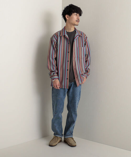 GLOSTER（グロスター）の「【GLOSTER/グロスター】Longchamp ヴィンテージプリント オープンカラーシャツ（シャツ/ブラウス・メンズ・ブラック系その他4/ベージュ系その他3/グリーン系その他2・MEDIUM/LARGE）」の4枚目の写真