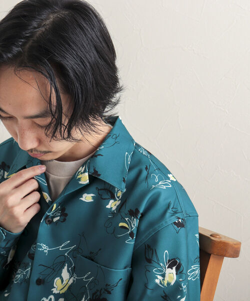 GLOSTER（グロスター）の「【GLOSTER/グロスター】Longchamp ヴィンテージプリント オープンカラーシャツ（シャツ/ブラウス・メンズ・ブラック系その他4/ベージュ系その他3/グリーン系その他2・MEDIUM/LARGE）」の16枚目の写真