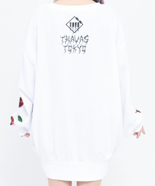 TRAVAS TOKYO(トラバス トウキョウ)の「『TRAVAS TOKYO/トラバス トーキョー』Bad cherry PO/チェリープリント プルオーバー スウェットシャツ(スウェット・レディース・ホワイト/ブラック・FREE)」の8枚目の写真