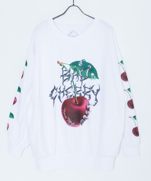 TRAVAS TOKYO(トラバス トウキョウ)の「『TRAVAS TOKYO/トラバス トーキョー』Bad cherry PO/チェリープリント プルオーバー スウェットシャツ(スウェット・レディース・ホワイト/ブラック・FREE)」の11枚目の写真