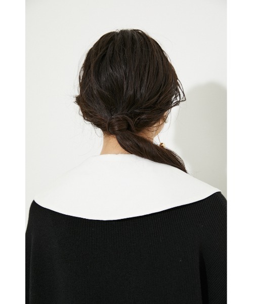 rienda（リエンダ）の「ビッグカラーニットトップス（ニット/セーター・レディース・ホワイト/ブラック/パープル・FREE）」の9枚目の写真