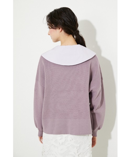 rienda（リエンダ）の「ビッグカラーニットトップス（ニット/セーター・レディース・ホワイト/ブラック/パープル・FREE）」の15枚目の写真