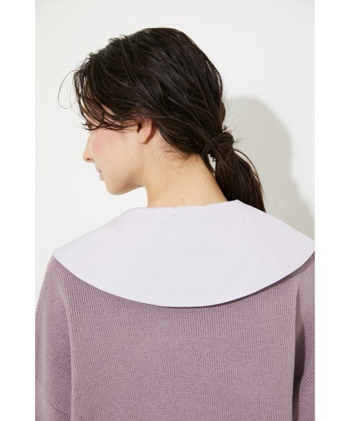 rienda（リエンダ）の「ビッグカラーニットトップス（ニット/セーター・レディース・ホワイト/ブラック/パープル・FREE）」の17枚目の写真